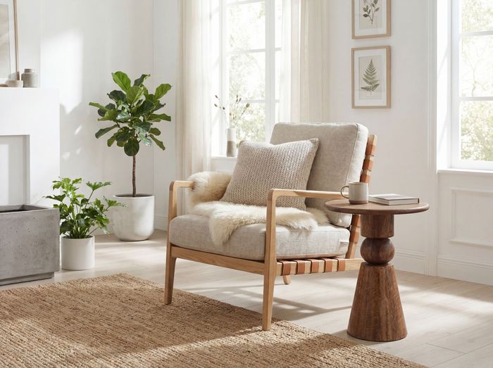 FineBuy Beistelltisch Mango Massivholz Braun 35cm - Design Anstelltisch Holz - Runder Wohnzimmertisch Massiv - Loungetisch Couchtisch Natur Handmade