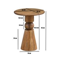 Beistelltisch Massivholz 35cm Couchtisch Wohnzimmertisch Dekotisch Rund Tisch – Ansicht 3