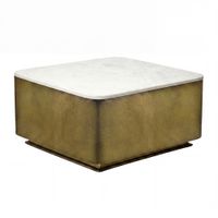 Couchtisch 60cm mit Marmor Platte weiß Wohnzimmertisch Beistelltisch Metall – Ansicht 6