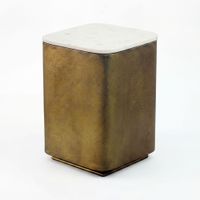 Beistelltisch 33cm mit Marmor Platte weiß Wohnzimmertisch Couchtisch Metall – Ansicht 6