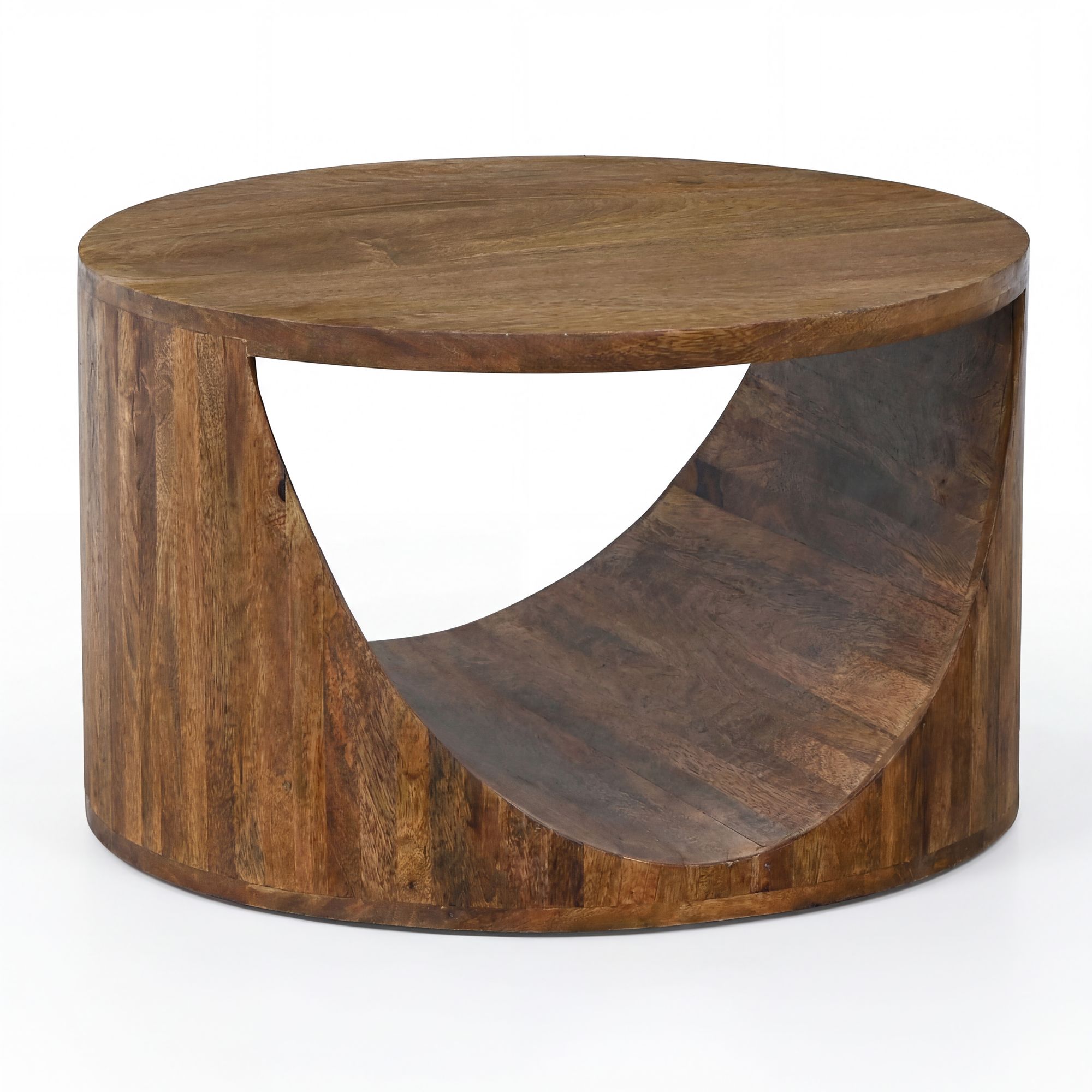 FineBuy Couchtisch Mango Massivholz Rund 60cm - Design Wohnzimmertisch mit Ablagefach - Ausgefallener Sofatisch Holz - Loungetisch Zylinder - Natur Beistelltisch Handmade | Farbe: Braun FineBuy Couchtisch Mango Massivholz Rund 60cm - Design Wohnzimmertisch mit Ablagefach - Ausgefallener Sofatisch Holz - Loungetisch Zylinder - Natur Beistelltisch Handmade | Farbe: Braun