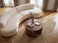 Couchtisch Massivholz rund 60cm Wohnzimmertisch Sofatisch Beistelltisch Ablage – Ansicht 4