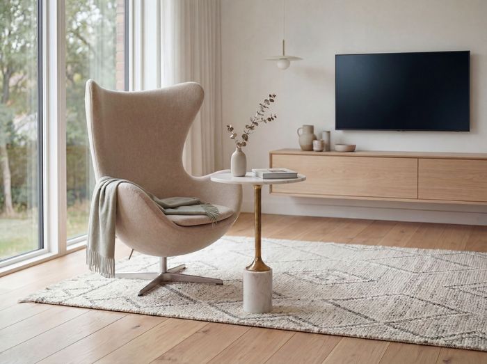 FineBuy Beistelltisch Metall mit weißer Marmor Tischplatte 37cm rund - Moderner Anstelltisch - Design Sofatisch - Loungetisch Couchtisch - Edler Wohnzimmertisch Handmade