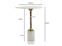 Beistelltisch 37cm Design Marmor Platte weiß Wohnzimmertisch Couchtisch Metall – Ansicht 3