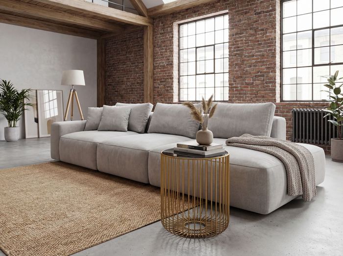 FineBuy Beistelltisch Glas Metall 40cm Gold Rund - Moderner Anstelltisch - Design Sofatisch Couchtisch Drahtkorb - Loungetisch mit Gittergestel - Runder Wohnzimmertisch Klein Handmade