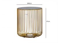 Beistelltisch 40cm Sofatisch Metall Glas Wohnzimmertisch Couchtisch Rund Gold – Ansicht 3