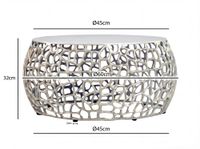 Couchtisch Metall Silber Sofatisch 60cm Tisch Wohnzimmertisch Rund Beistelltisch – Ansicht 3