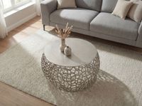 Couchtisch Metall Silber Sofatisch 60cm Tisch Wohnzimmertisch Rund Beistelltisch – Ansicht 4