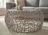 Couchtisch Metall Silber Sofatisch 60cm Tisch Wohnzimmertisch Rund Beistelltisch – Ansicht 5