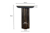 Beistelltisch 36cm mit Marmor Platte weiß Wohnzimmertisch Couchtisch Metall Rund – Ansicht 3