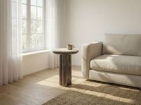 Beistelltisch 36cm mit Marmor Platte weiß Wohnzimmertisch Couchtisch Metall Rund – Ansicht 2