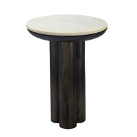 Beistelltisch 36cm mit Marmor Platte weiß Wohnzimmertisch Couchtisch Metall Rund – Ansicht 6