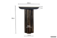 Beistelltisch 36cm mit Marmor Platte weiß Wohnzimmertisch Couchtisch Metall Rund – Ansicht 3