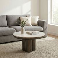 Couchtisch 60cm mit Marmor Platte weiß Wohnzimmertisch Beistelltisch Metall Rund – Ansicht 1