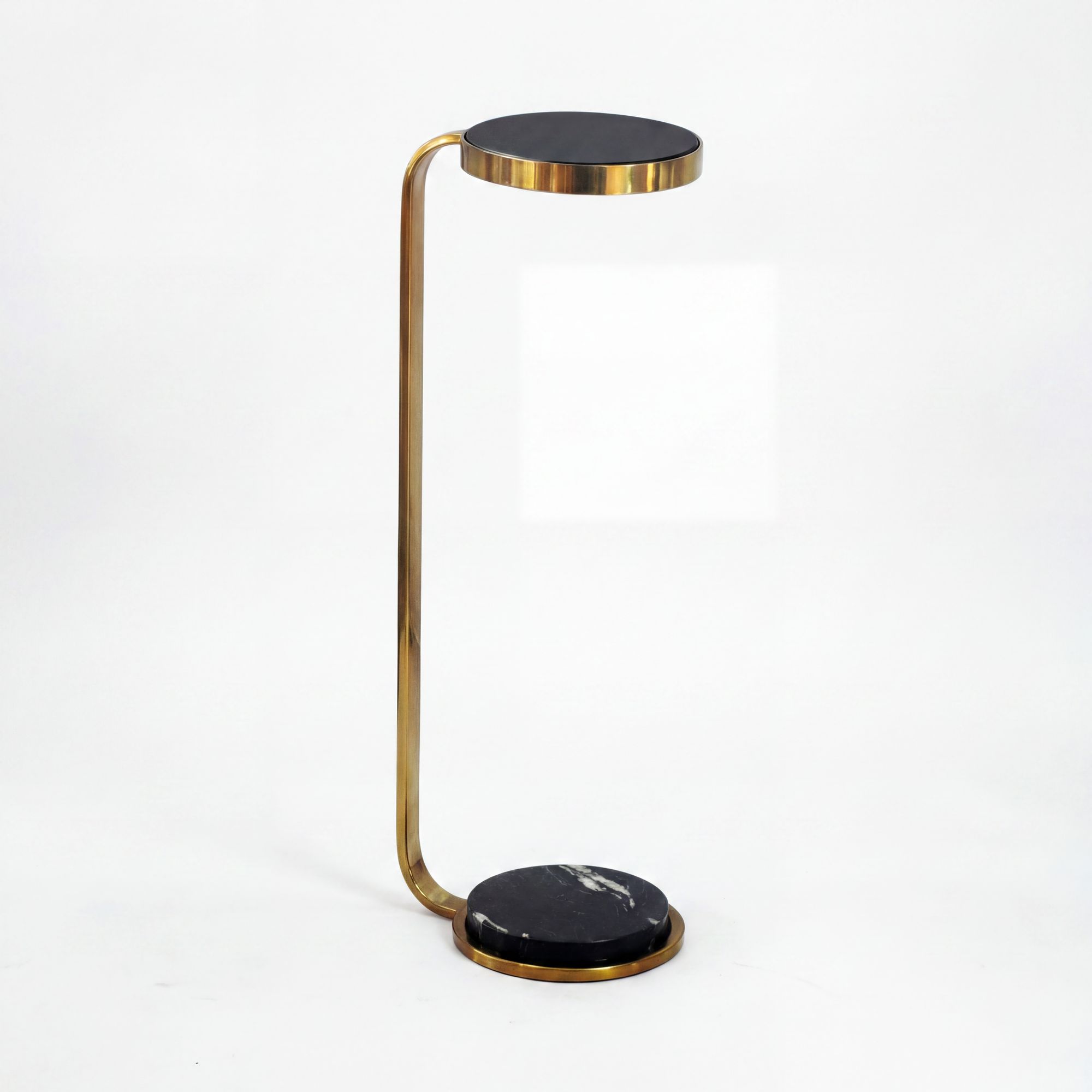 Beistelltisch 72cm Marmor Platte schwarz Wohnzimmertisch Couchtisch Glas Rund – Ansicht 6