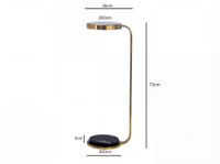 Beistelltisch 72cm Marmor Platte schwarz Wohnzimmertisch Couchtisch Glas Rund – Ansicht 3
