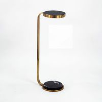 Beistelltisch 72cm Marmor Platte schwarz Wohnzimmertisch Couchtisch Glas Rund – Ansicht 6