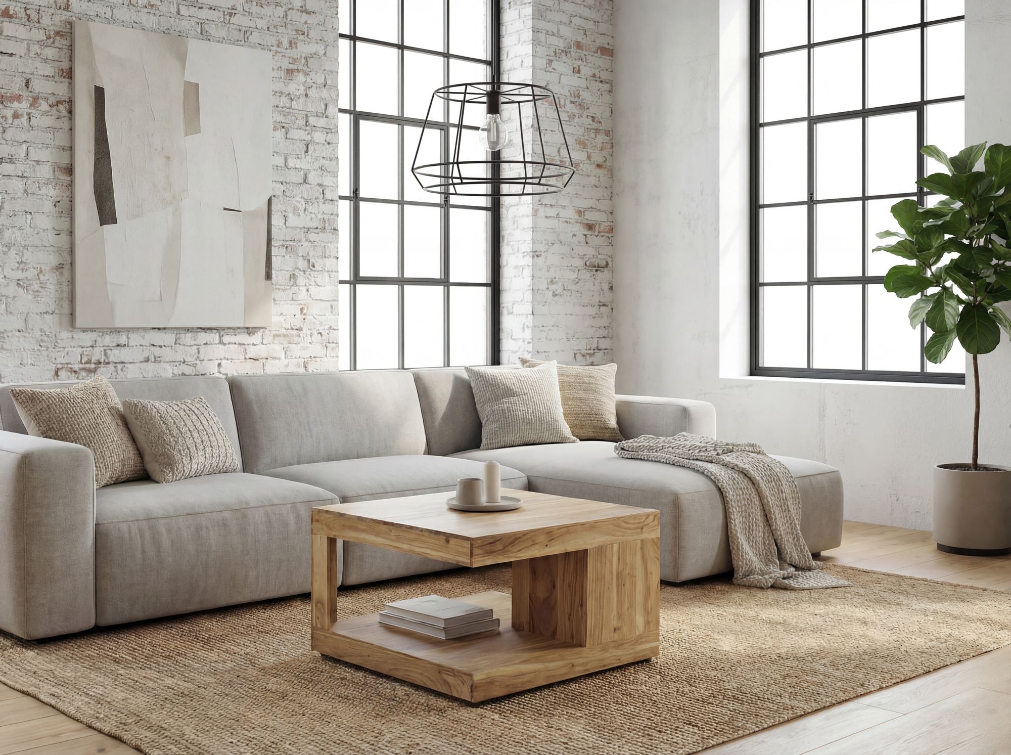 Couchtisch Akazie Massivholz 60cm Wohnzimmertisch Beistelltisch Sofatisch Ablage – Ansicht 2