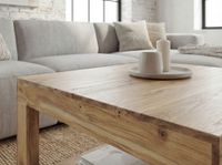 Couchtisch Akazie Massivholz 60cm Wohnzimmertisch Beistelltisch Sofatisch Ablage – Ansicht 5