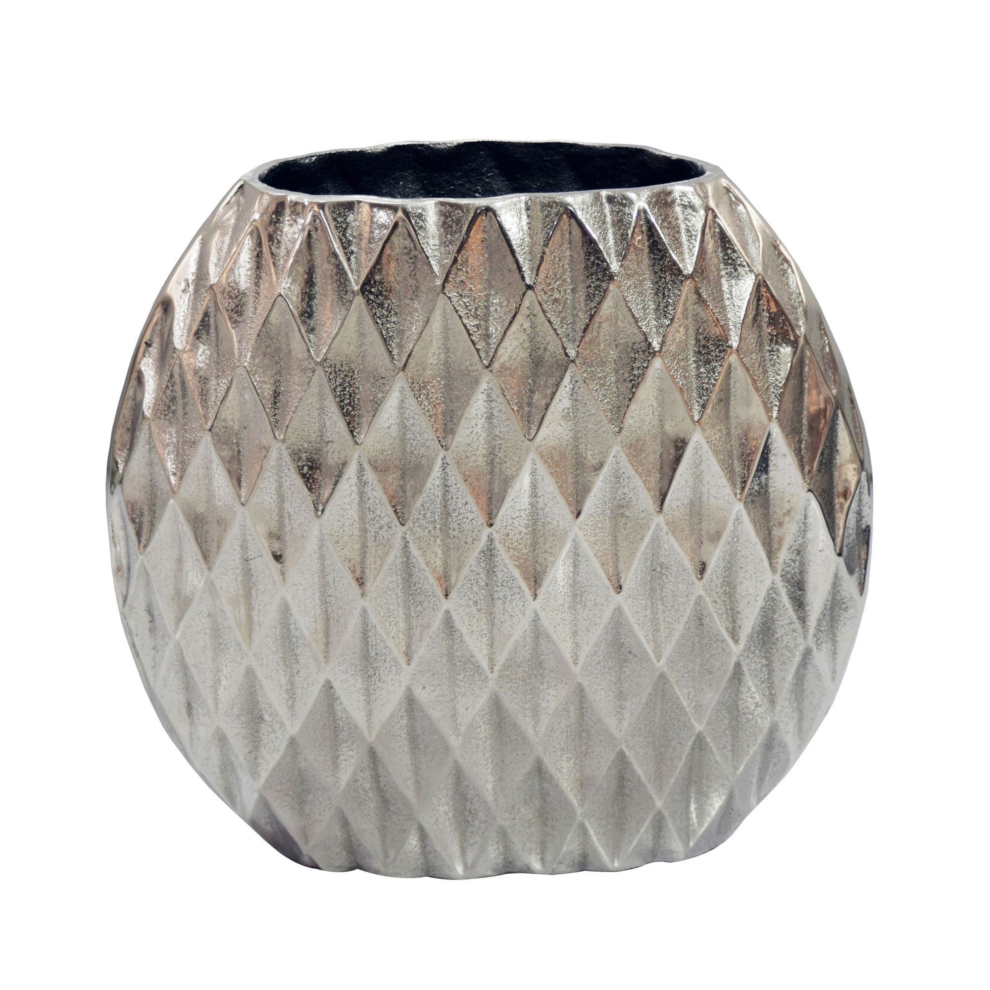Vase Tischvase 33,5cm Aluminium Design Alu Blumenvase Wohndeko Rund Handmade