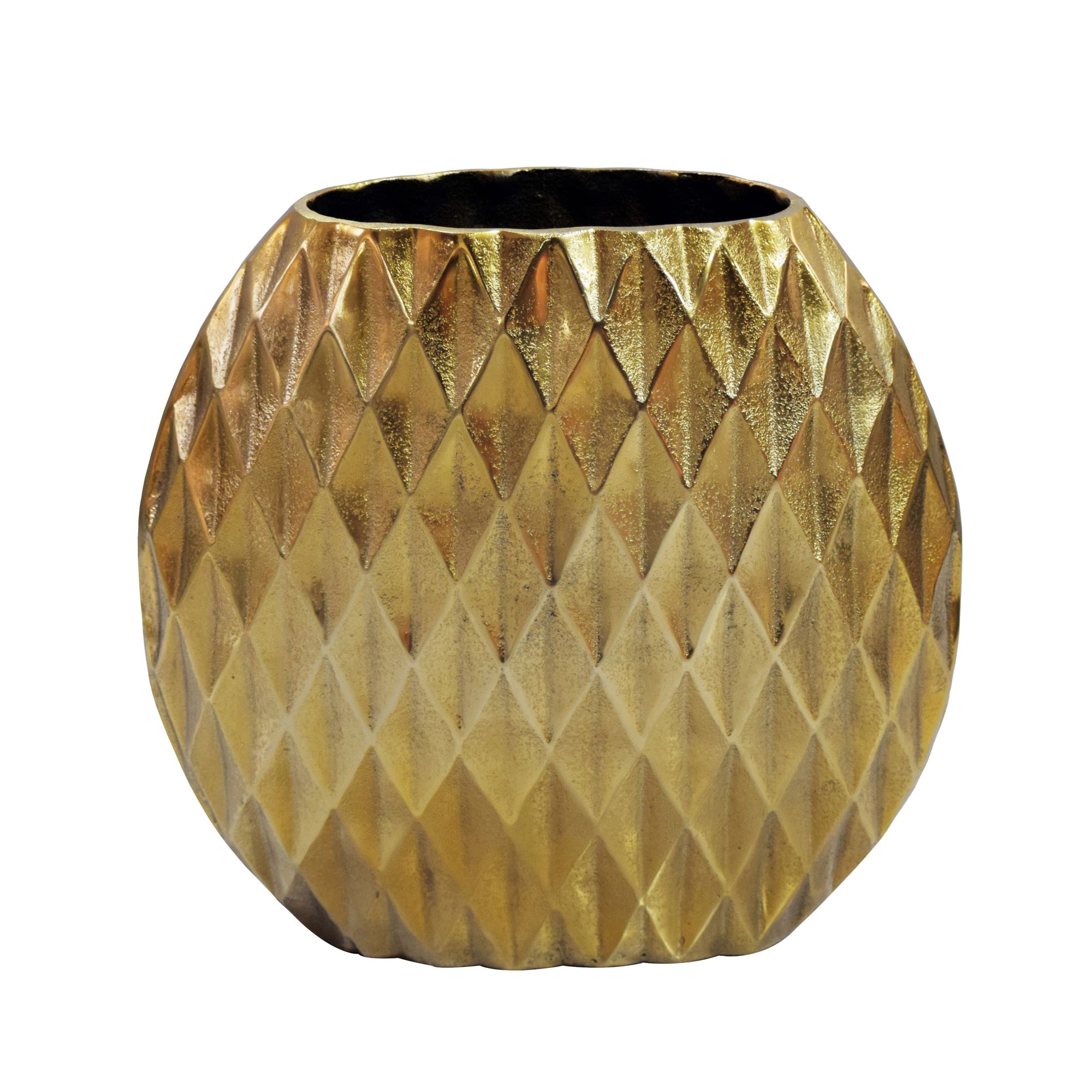 Vase Tischvase 33,5cm Aluminium Design Alu Blumenvase Wohndeko Rund Handmade – Ansicht 6