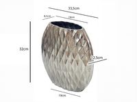 Vase Tischvase 33,5cm Aluminium Design Alu Blumenvase Wohndeko Rund Handmade – Ansicht 3