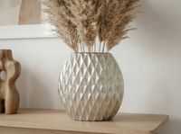 Vase Tischvase 33,5cm Aluminium Design Alu Blumenvase Wohndeko Rund Handmade – Ansicht 4
