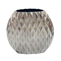 Vase Tischvase 33,5cm Aluminium Design Alu Blumenvase Wohndeko Rund Handmade – Ansicht 6