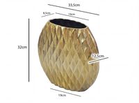 Vase Tischvase 33,5cm Aluminium Design Alu Blumenvase Wohndeko Rund Handmade – Ansicht 3