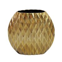 Vase Tischvase 33,5cm Aluminium Design Alu Blumenvase Wohndeko Rund Handmade – Ansicht 6