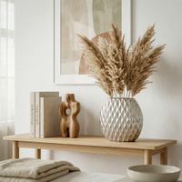 Vase Tischvase 33,5cm Aluminium Design Alu Blumenvase Wohndeko Rund Handmade – Ansicht 1
