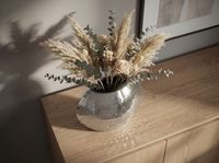 Vase Tischvase 40cm Metall Design Blumenvase Wohndeko Rund Handmade Mosaik Deko – Ansicht 4
