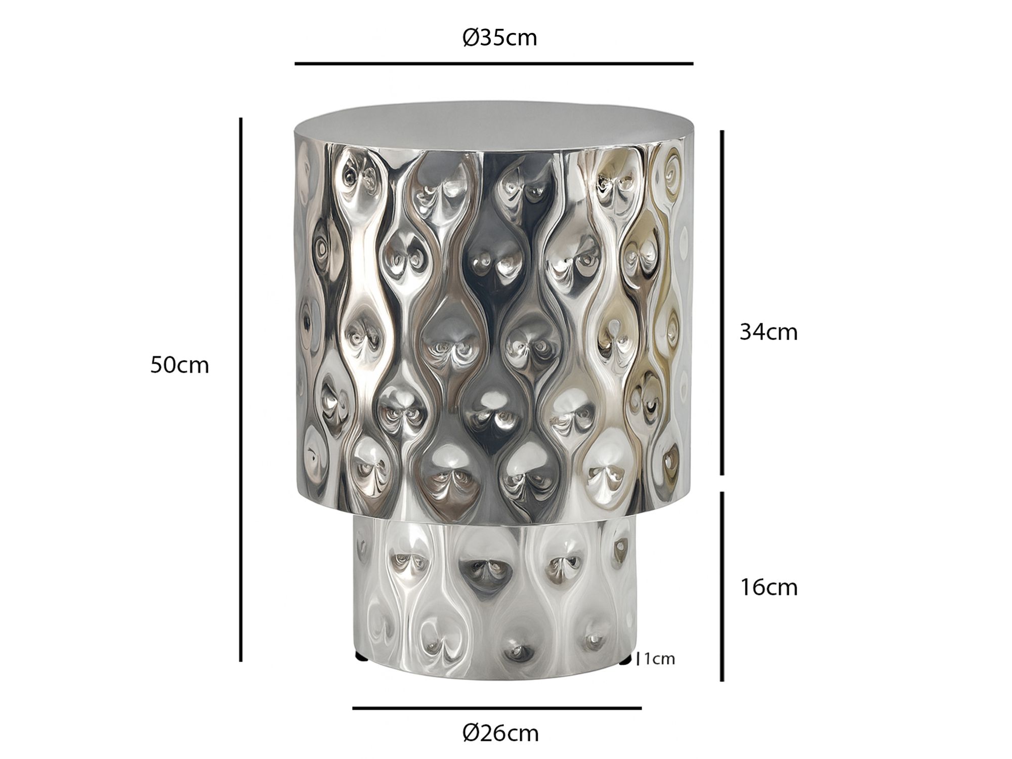 Beistelltisch 36cm Sofatisch Wohnzimmertisch Design Couchtisch Metall Alu Rund – Ansicht 3