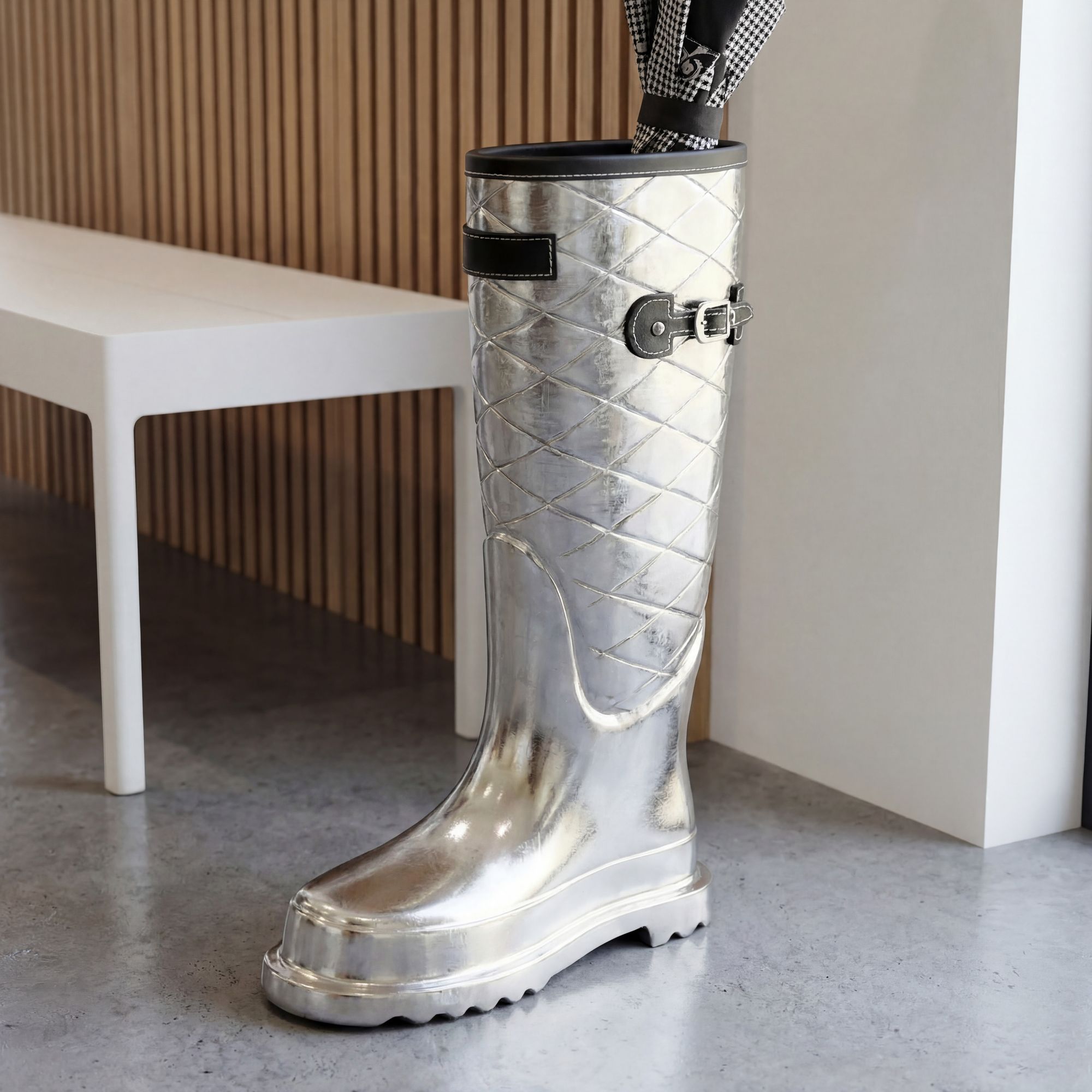 Schirmständer Silber 44cm Regenschirmständer Schirmhalter Schirmaufbewahrung – Ansicht 1