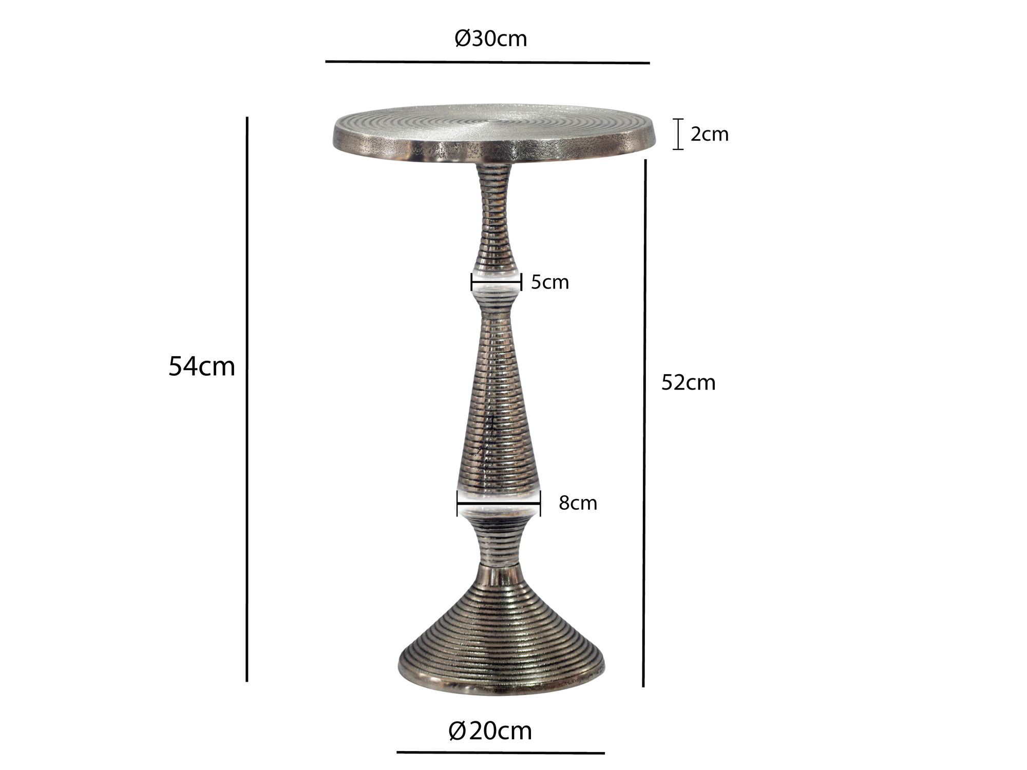 Beistelltisch Alu Silber 30cm Metall Couchtisch Wohnzimmertisch Dekotisch Tisch – Ansicht 3