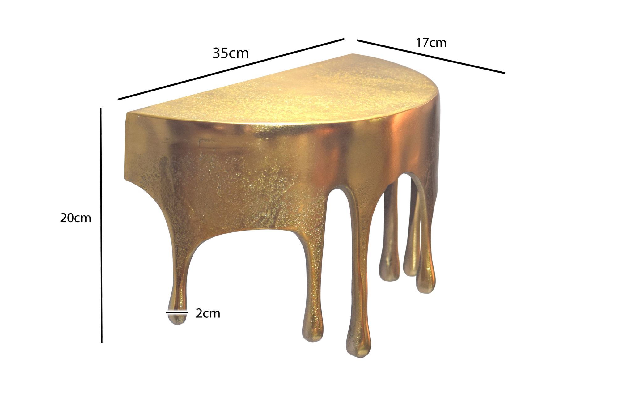 Wandregal Aluminium Gold Tropfen Optik Hängeregal Schweberegal Wandboard Drops – Ansicht 3