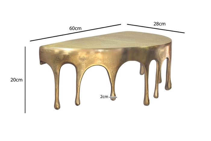 Wandregal Aluminium Gold Tropfen Optik Hängeregal Schweberegal Wandboard Drops – Maßzeichnung
