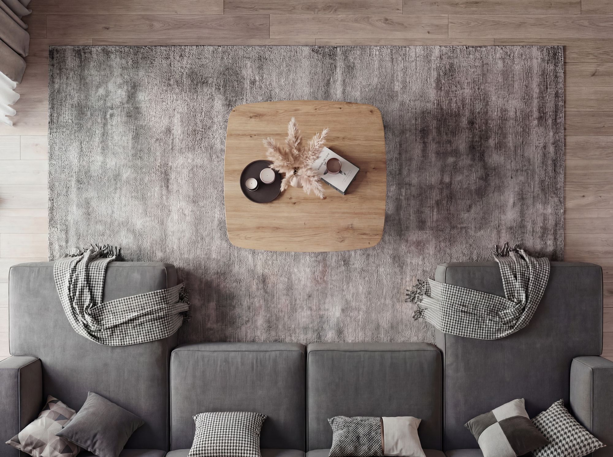 Couchtisch 75cm Eiche Optik Quadratisch Sofatisch Wohnzimmertisch Beistelltisch – Ansicht 4