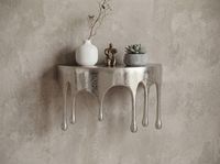 Wandregal Aluminium Silber Tropfen Optik Hängeregal Schweberegal Wandboard Drops – Ansicht 2