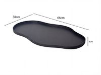 Dekotablett Metall 66cm Schwarz Dekoteller Tablett Organisch Handmade – Ansicht 3