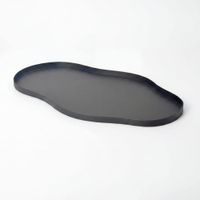 Dekotablett Metall 66cm Schwarz Dekoteller Tablett Organisch Handmade – Ansicht 6