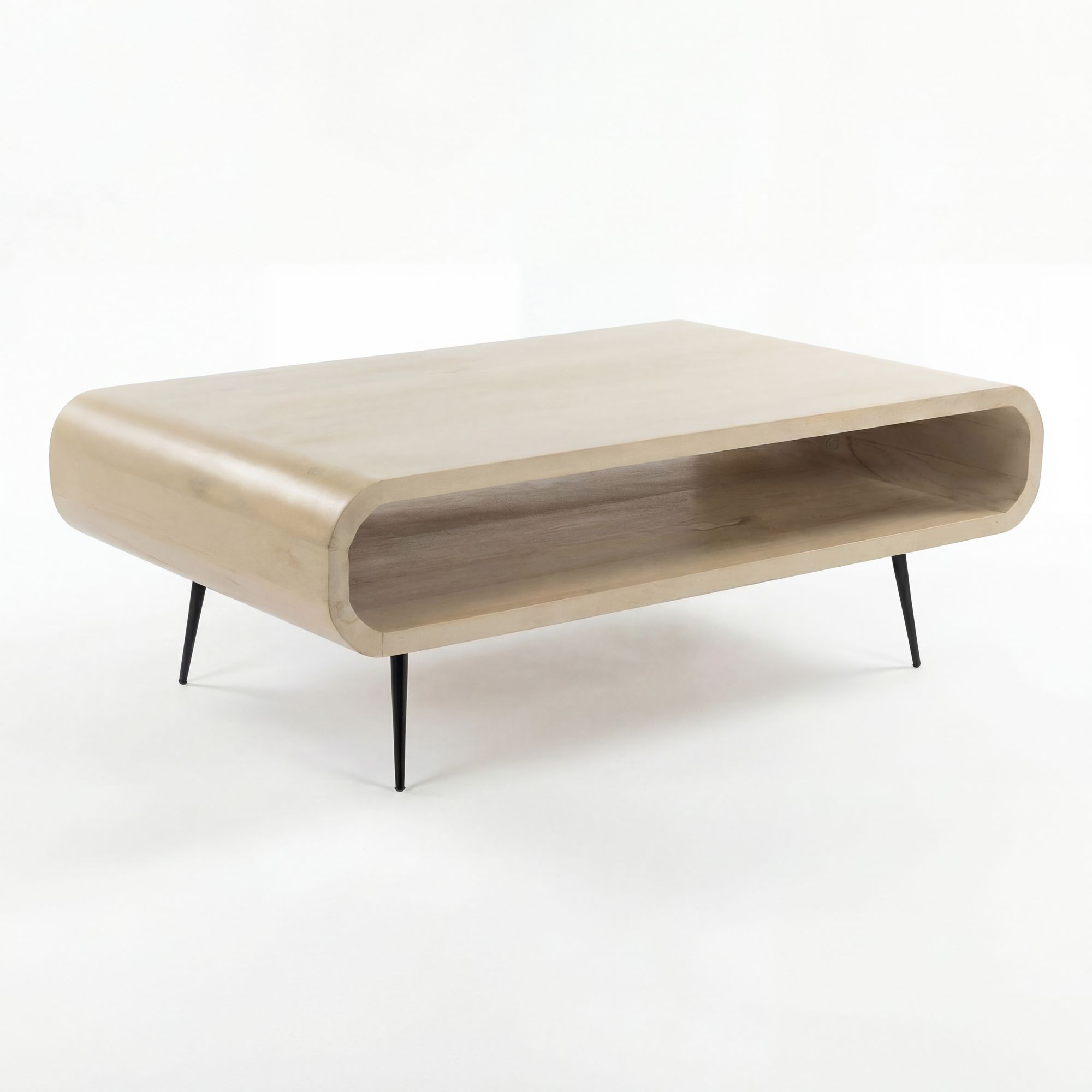 FineBuy Couchtisch Mango Massivholz white wash 90cm - Design Wohnzimmertisch mit Metall Beine - Rechteckiger Sofatisch Ablage Retro - Loungetisch Holz - Natur Beistelltisch Handmade | Farbe: Weiß FineBuy Couchtisch Mango Massivholz white wash 90cm - Design Wohnzimmertisch mit Metall Beine - Rechteckiger Sofatisch Ablage Retro - Loungetisch Holz - Natur Beistelltisch Handmade | Farbe: Weiß
