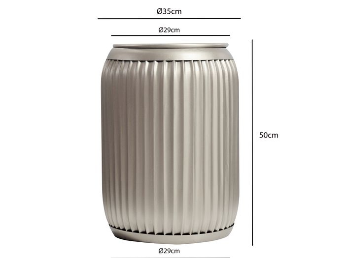 Beistelltisch Metall Rund 35cm mit Stauraum Sofatisch Design Couchtisch Tisch – Maßzeichnung