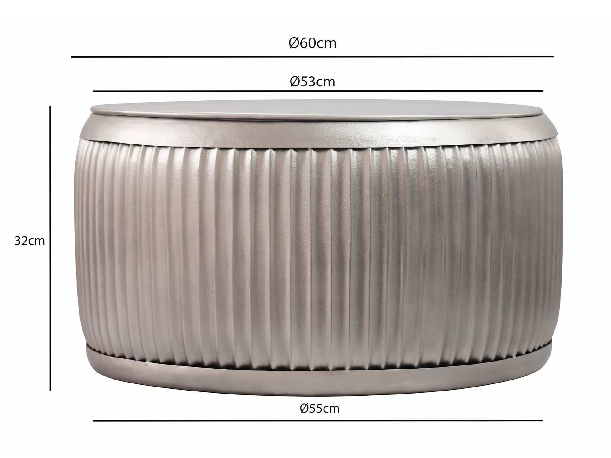 FineBuy Couchtisch Metall Rund 60cm mit abnehmbarer Tischplatte - Design Wohnzimmertisch mit Stauraum - Extravaganter Loungetisch Metall - Moderner Sofatisch - Beistelltisch Handmade | Farbe: Silber FineBuy Couchtisch Metall Rund 60cm mit abnehmbarer Tischplatte - Design Wohnzimmertisch mit Stauraum - Extravaganter Loungetisch Metall - Moderner Sofatisch - Beistelltisch Handmade | Farbe: Silber