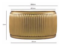 Couchtisch Metall Rund 60cm Wohnzimmertisch mit Stauraum Sofatisch Beistelltisch – Ansicht 3