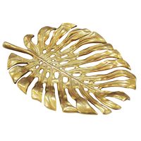 Dekoschale Metall 36cm Blatt Standdeko Design Tischdeko Obstschale Deko Alu – Ansicht 6