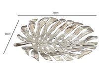 Dekoschale Metall 36cm Blatt Standdeko Design Tischdeko Obstschale Deko Alu – Ansicht 3