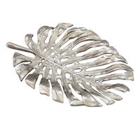 Dekoschale Metall 36cm Blatt Standdeko Design Tischdeko Obstschale Deko Alu – Ansicht 6