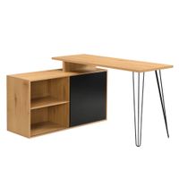 Schreibtisch 130cm Regal Eckschreibtisch L Form Computertisch Stauraum Holzoptik – Ansicht 6