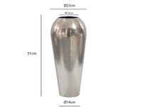 Vase 50cm Aluminium Blumenvase Design Bodenvase Wohndeko Rund Dekovase Metall – Ansicht 3